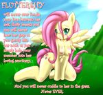  anthrofied blush breaking_the_fourth_wall breasts cute equine female fluttershy_(mlp) friendship_is_magic hidden_signature horse looking_at_viewer mammal mnxenx001 my_little_pony nipples nude pegasus pose pussy solo text_macro the_truth wings 