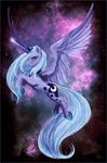 blue_hair cosmicunicorn crown cutie_mark equine female feral friendship_is_magic hair horn horse mammal my_little_pony pegasus pony princess_luna_(mlp) solo winged_unicorn wings 