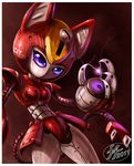  animal_ears breastplate cat_ears claws electricity highres mecha medarot no_humans pepper_cat robot 