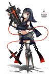  bare_shoulders christian_girl cross detached_sleeves gia gun habit highres nun original red_eyes robotic_legs short_hair simple_background solo submachine_gun thighhighs weapon white_hair 