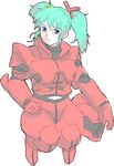  aqua_hair blue_eyes char&#039;s_counterattack char's_counterattack gundam helmet pilot_suit quess_paraya r3 space_suit twintails uneven_twintails 