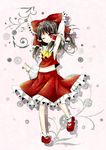  ascot black_hair bow hair_bow hair_tubes hakurei_reimu harukaruha highres red_eyes smile solo touhou 