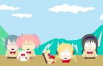  :3 akemi_homura bang_color black_hair blonde_hair blood blue_hair bow chibi closed_eyes cloud day death decapitation drill_hair frown hair_ornament hair_ribbon hairband kaname_madoka kyubey looking_at_viewer looking_up mahou_shoujo_madoka_magica miki_sayaka mountain multiple_girls open_mouth parody pink_hair red_eyes ribbon school_uniform severed_head short_twintails sky south_park spoilers style_parody tomoe_mami twin_drills twintails xo 
