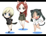  chibi erica_hartmann francesca_lucchini inumimi kemonomimi minna-dietlinde_wilcke nekomimi pantsu strike_witches 