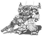  armored_core armored_core_5 from_software gatling_gun gun helmet male male_focus mecha monochrome pilot weapon 