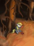  blonde_hair bubble bubbles bubbles_(mlp_fanfic) child cutie_mark derp derpy_hooves_(mlp) equine female feral forest friendship_is_magic grey_body hair horse mammal my_little_pony pegasus pony sgolem soap_bubbles solo tree wings wood yellow_eyes young 