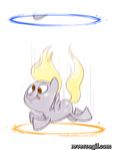  amber_eyes animated blonde_hair crossover derp derpy_hooves_(mlp) equine female friendship_is_magic gif hair horse loop my_little_pony pony portal 