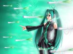  green_hair hatsune_miku high_res knee_socks tagme twin_tails vocaloid wallpaper 