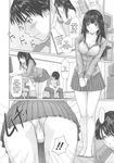  1girl breasts brother_and_sister comic greyscale hard_translated highres incest kisaragi_gunma large_breasts monochrome original panties siblings translated underwear 
