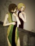  2boys axis_powers_hetalia blonde brown_eyes brown_hair crossdressing green_eyes lithuania_(hetalia) male poland_(hetalia) trap 