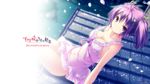  1girl amahane_chiyoko breasts camisole cleavage dress highres looking_at_viewer off_shoulder propeller purple_eyes purple_hair refeia short_hair solo strap_slip sukima_sakura_to_uso_no_machi sukima_zakura_to_uso_no_machi wallpaper 