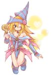  bare_shoulders black_magician_girl blonde boots choker dark_magician_girl detached_sleeves wand wink yugioh 