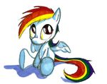  blue_fur cute equine female feral friendship_is_magic fur horse mammal my_little_pony pegasus plain_background pony rainbow_dash_(mlp) solo unknown_artist white_background wings young 