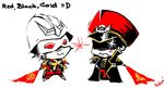  char_aznable chibi commissar crossover gundam hat helmet male_focus mask military military_uniform mobile_suit_gundam multiple_boys uniform warhammer_40k yuikami 