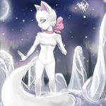  anthro blue_eyes bow cat feline female fur ice invalid_tag mammal moon solo standing tail tigara_chan webcomic white white_fur 