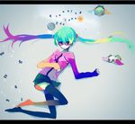  alternate_costume bad_id bad_pixiv_id colorful glasses hatsune_miku long_hair merusuke solo thighhighs twintails vocaloid zettai_ryouiki 