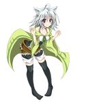  ahoge animal_ears blush cat_ears cat_paws duel_monster grey_eyes happy jacket lyna mosu_(korikan) paws short_hair smile solo white_hair yuu-gi-ou 