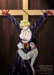  blonde bondage chain crucifixion maria_tachibana sakura_taisen tachibana_maria 