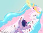  alicorn blood equine friendship_is_magic my_little_pony princess_celestia_(mlp) princess_luna_(mlp) rainbow_hair sage_brush_pony two_tone_hair unicorn 