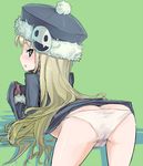  ass bent_over blonde_hair gunner hat jack_frost long_hair panties sekaiju_no_meikyuu solo ume_(datsuryokugen) underwear 