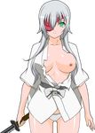  hyakka_ryouran_samurai_girls nipples no_bra reclassify_as_char transparent_png vector_trace yagyuu_gisen 