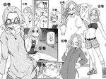  artist_request comic glasses greyscale midriff monochrome pani_poni_dash! translation_request uehara_miyako 