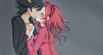  1girl blush closed_eyes couple fudou_yuusei hetero izayoi_aki kiss red_hair rori_(lovesick_bomb) tears yuu-gi-ou yuu-gi-ou_5d's 