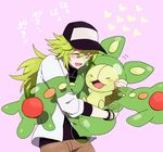  bad_id bad_pixiv_id baseball_cap closed_eyes drooling gen_5_pokemon green_hair hat hirosuke_(psychexx) hug jewelry long_hair male_focus n_(pokemon) open_mouth pokemon pokemon_(creature) pokemon_(game) pokemon_bw reuniclus translated 