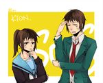  facepalm genderswap kyon kyonko suzumiya_haruhi_no_yuuutsu tagme 