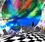  abstract akemi_homura checkered kazaana mahou_shoujo_madoka_magica psychedelic solo surreal 