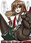  brown_hair makise_kurisu necktie odor pantyhose pubic_hair shuten_douji smell steins;gate translated translation_request 