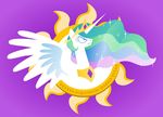  alicorn female feral friendship_is_magic horn horse latin latin_text mammal my_little_pony pink_background plain_background pony princess princess_celestia_(mlp) royalty shuffle001 solo sun text unknown_artist winged_unicorn wings 