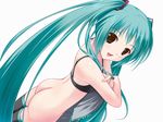  bra green_hair hatsune_miku knee_socks tagme twin_tails vocaloid 