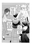  3girls arcueid_brunestud ciel doujinshi fake_translation greyscale hard_translated hiroyuki macro monochrome multiple_girls parody toono_akiha toono_shiki translated tsukihime 