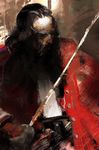  1boy bad_id coat copyright_request craig_mullins holding holding_sword holding_weapon long_sleeves male_focus pirate rapier red_theme solo sword weapon 