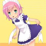  apron bow green_eyes liddell_hime liddell_no_bouken maid meow_(nekodenki) pink_hair solo 