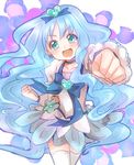  :d aqua_eyes bad_id bad_pixiv_id blue_choker blue_hair blue_skirt bow choker clenched_hands cure_marine dress earrings hair_ornament hairpin happy heart heartcatch_precure! jewelry kurumi_erika light_blue_hair long_hair magical_girl open_mouth precure ribbon skirt smile solo tamaichi thighhighs white_legwear wrist_cuffs zettai_ryouiki 