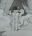  akira akira_(character) child comic greyscale male_focus monochrome ootomo_katsuhiro scan solo 