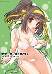  :p alternate_hairstyle ayano_naoto bikini black_hair blush breasts brown_eyes cleavage cover cover_page covered_nipples doujinshi hair_ribbon hairband large_breasts long_hair non-web_source ponytail ribbon short_hair side-tie_bikini solo suzumiya_haruhi suzumiya_haruhi_no_yuuutsu swimsuit tongue tongue_out undressing untied untied_bikini untying 