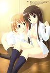  akiyama_mio hirasawa_yui k-on! kinohara_hikaru lili_marleen nipples no_bra nopan open_shirt oppai thighhighs 