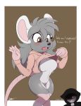  2018 anthro bianra bigdon1992 black_hair blush bottomless brown_background brown_eyes clothed clothing dialogue digital_media_(artwork) english_text female fur grey_fur grey_hair grin hair hood male mammal meme nyurora nyuroraxbigdon open_mouth rat rodent simple_background smile sweater text twitter_hoodie white_fur 