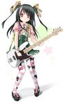  bass loli musical_instrument ribbons rubisama simple_background star striped_thighhighs tagme thighhighs twin_tails 