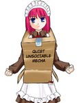  box cardboard_box cardboard_box_gundam cosplay hisui jpeg_artifacts kairakuen_umenoka maid mecha mecha_hisui melty_blood parody solo tsukihime 