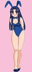  animal_ears asakura_ryouko bare_legs bunny_ears bunnysuit highres mem solo suzumiya_haruhi_no_yuuutsu 