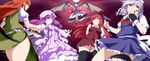  bangs highres hong_meiling izayoi_sakuya koakuma multiple_girls patchouli_knowledge remilia_scarlet thighhighs touhou umakatsuhai 