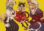  animal_ears asae_(apricot) blonde_hair brown_hair cat_ears cat_tail chen fox_tail hat multiple_girls short_hair tail touhou yakumo_ran yakumo_yukari 