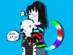  buddies colorful dialog dialogue feline female friends hug mammal not_a_couple png_file riita ristiriita stripes text tiger white_tiger 