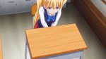  airi_akizuki animated animated_gif blonde_hair blue_eyes classroom desk gif headdesk long_hair oni_chichi school school_uniform twintails 
