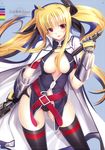  cleavage fate_testarossa mahou_shoujo_lyrical_nanoha mahou_shoujo_lyrical_nanoha_strikers mikazuki_akira nipple_slip pantsu tagme thighhighs tri-moon! twintail 