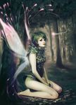  fairy green_hair leaves lipstick trees wakkawa wings 